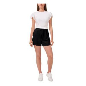 RILEY&RAE Womens Black Stretch Tie Shorts M